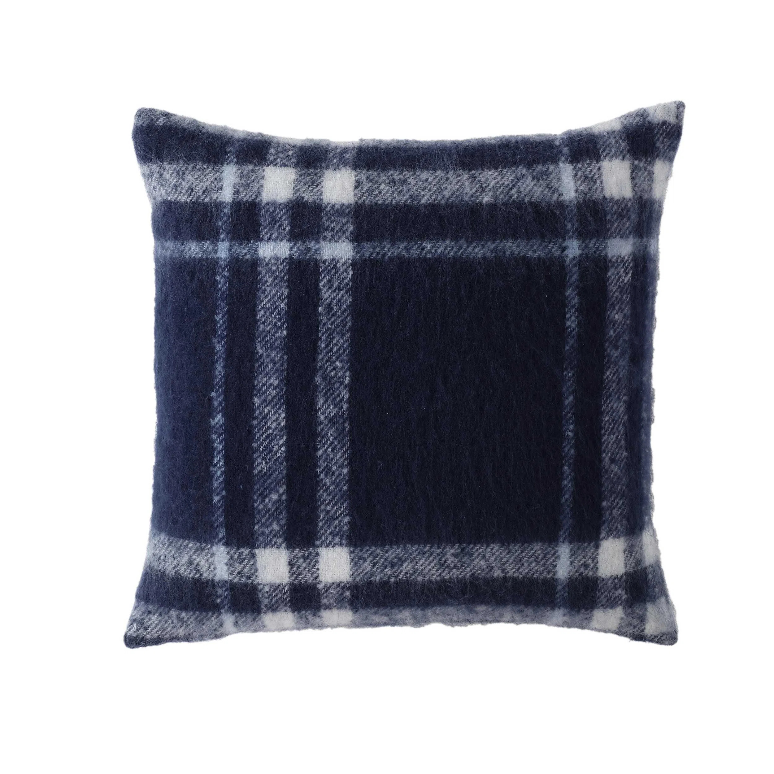 Nautica Ryan Cove Plaid Faux Mohair Blue Throw Pillow | Wayfair North America