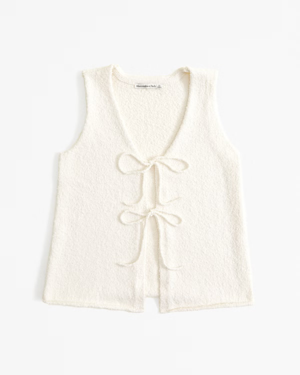Tie-Front Textured Vest | Abercrombie & Fitch (US)