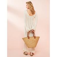 Pointelle Long Sleeve Knitted Maxi Dress - Cream | Very (UK)
