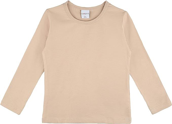 Lovetti Girls' Basic Long Sleeve Round Neck T-Shirt | Amazon (US)