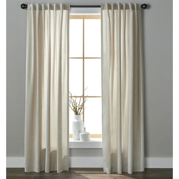 Better Homes & Gardens Light Filtering Chenille Curtain, Papyrus Beige, 54x95 | Walmart (US)