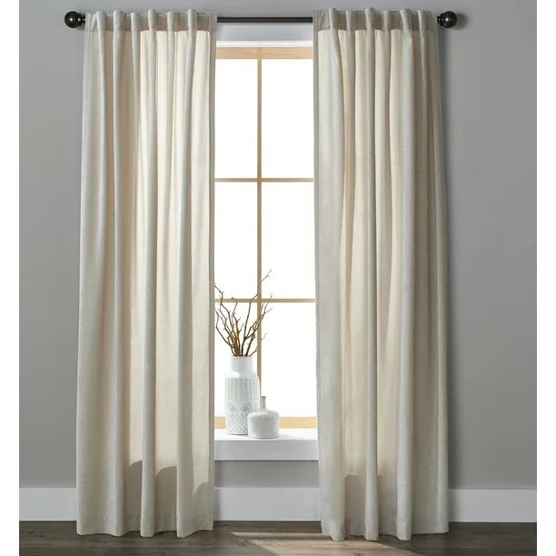 Better Homes & Gardens Light Filtering Chenille Curtain, Papyrus Beige, 54x95 | Walmart (US)