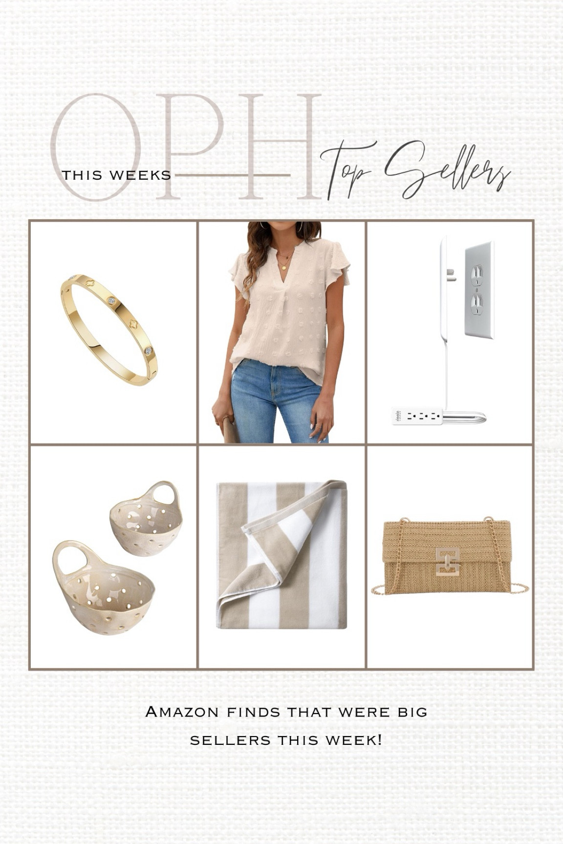 This week’s top selling Amazon home and fashion finds!

Gold bracelet, bangle bracelet, accessories, summer handbag, crossbody bag, purse, spring blouse, summer blouse, women’s top, outlet cover, extension cord, striped beach towel, neutral beach towel, stoneware colander, kitchen

#LTKHome #LTKStyleTip #LTKFindsUnder50