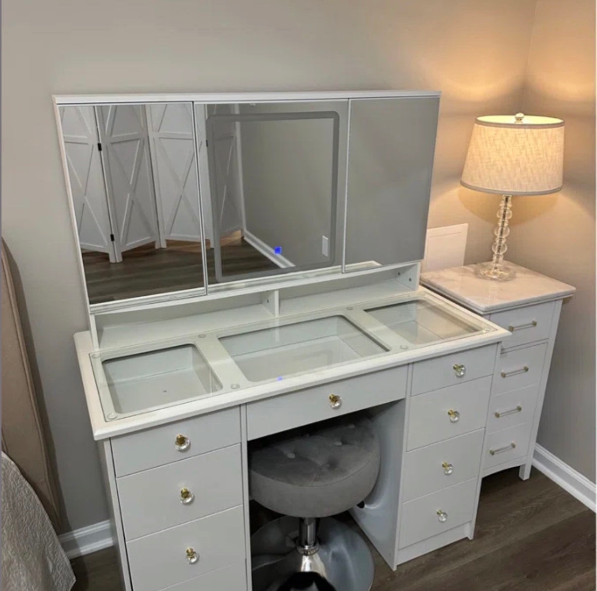 This beautiful vanity is in S A L E! Tons of storage and lighted up mirror as well. 

#LTKBeauty #LTKSaleAlert #LTKHome