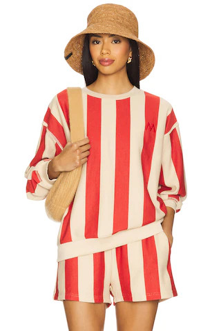 Maude Club Scout Sweatshirt in Red Beige Stripe from Revolve.com | Revolve Clothing (Global)