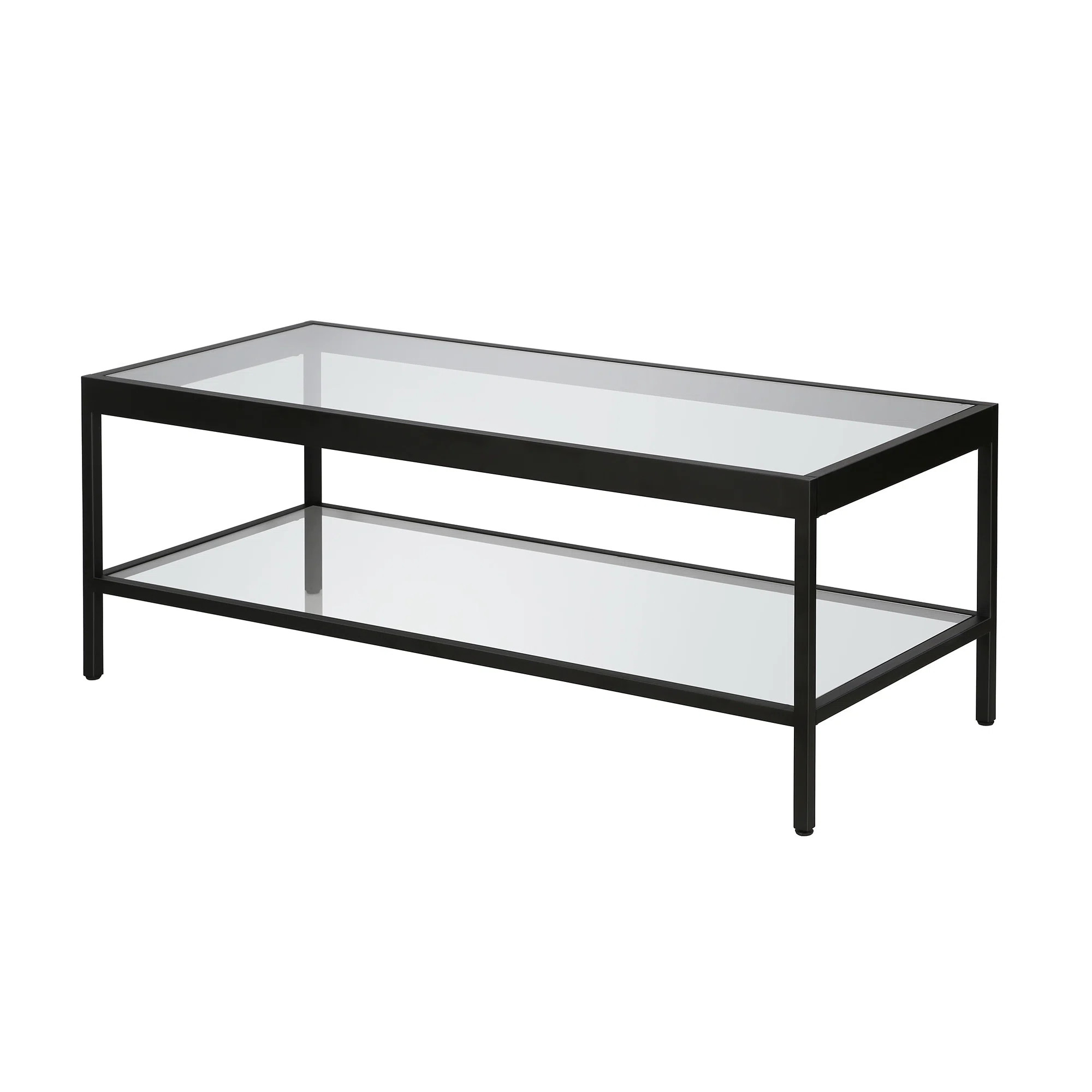 Mercer41 Mahdeen Glass And Steel Coffee Table With Shelf | Wayfair | Wayfair North America
