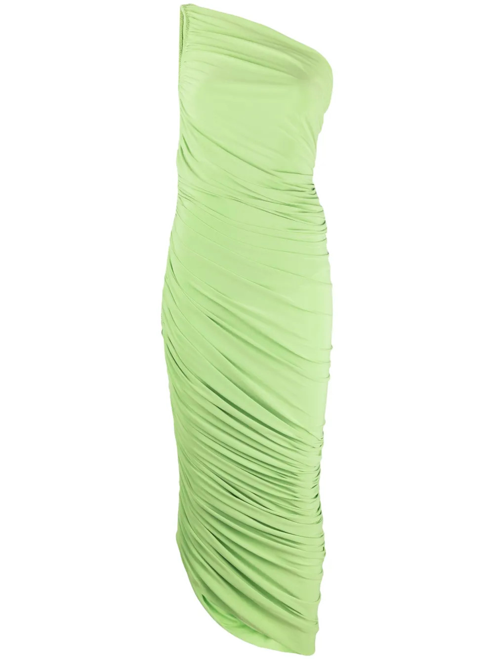 Norma Kamali Diana one-shoulder Ruched Midi Dress - Farfetch | Farfetch Global