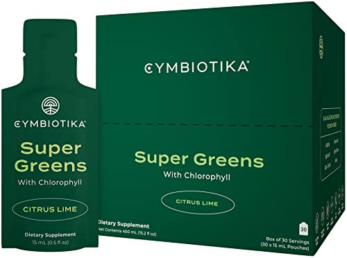 CYMBIOTIKA Super Greens Supplement with Chlorophyll, Spirulina, Daily Vegan Superfood Packets for... | Amazon (US)
