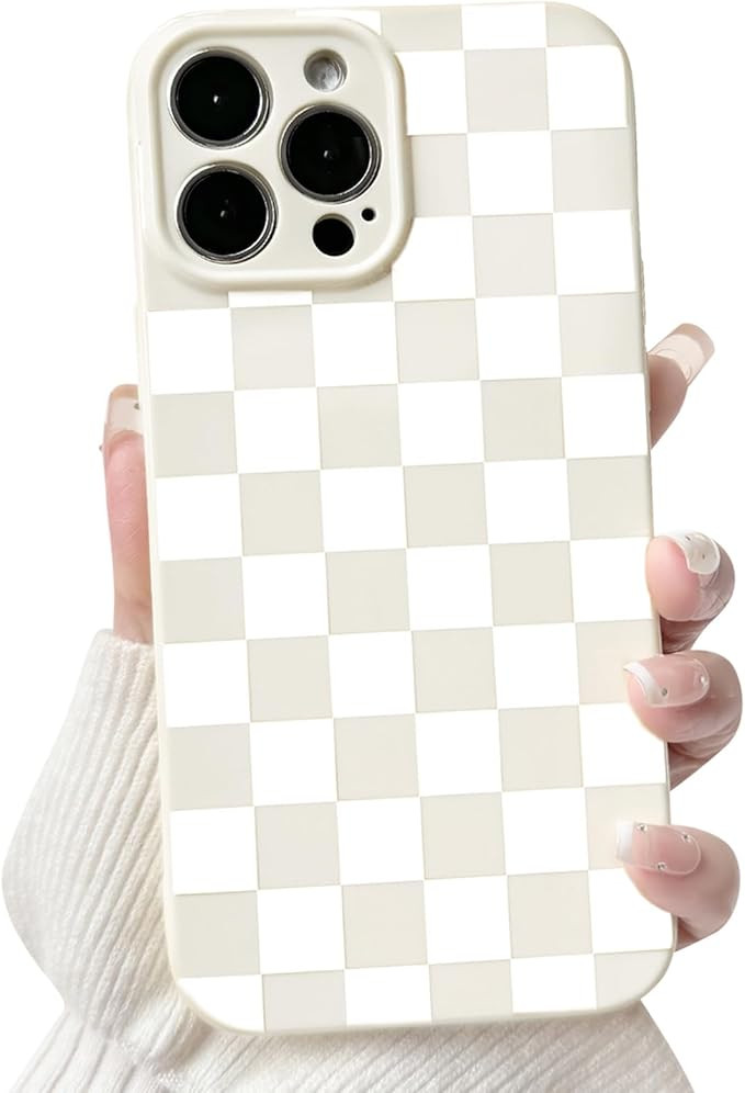 NITITOP Compatible with iPhone 15 Pro Max Case Cute Aesthetic Checkerboard Checkered Pattern for ... | Amazon (US)