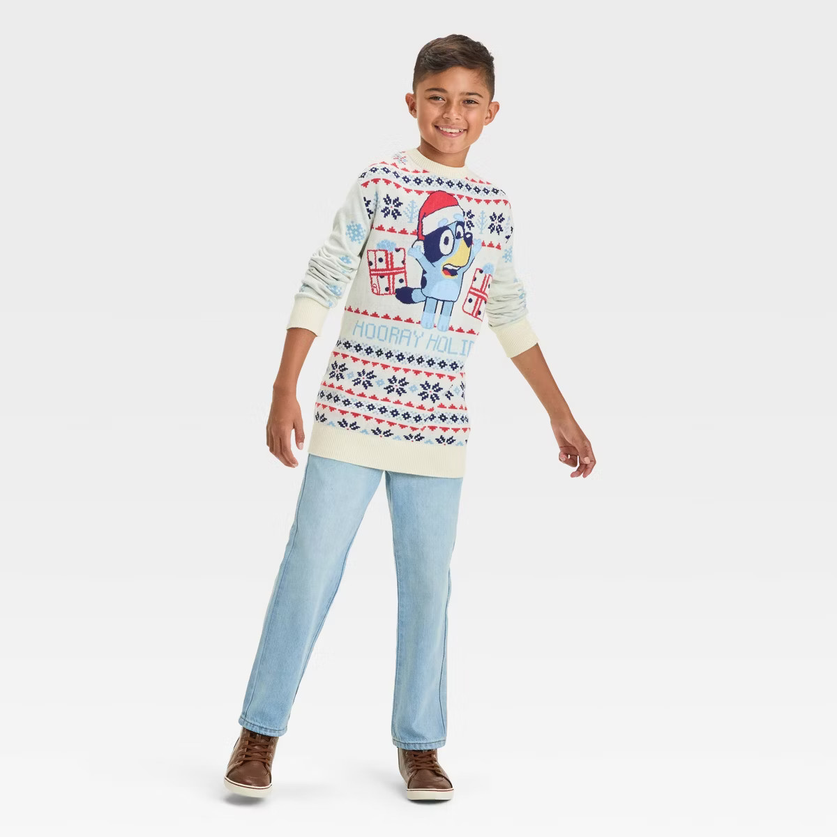 Boys' Bluey Holiday Sweater and Shawl - Ivory | Target