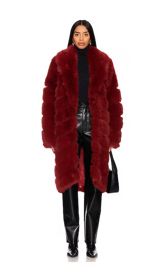 OW Collection Copenhagen Faux Fur Coat in Red. - size S | Revolve Clothing (Global)