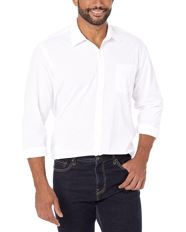Amazon Essentials Men's Regular-Fit Long-Sleeve Casual Poplin Shirt | Amazon (US)