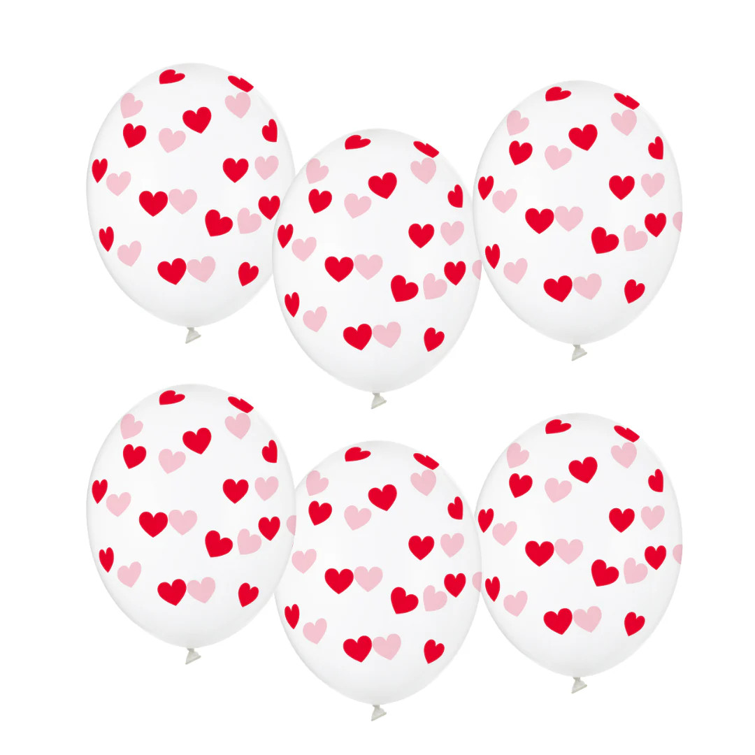 Crystal Clear Red Hearts Balloon Bouquet | Ellie and Piper