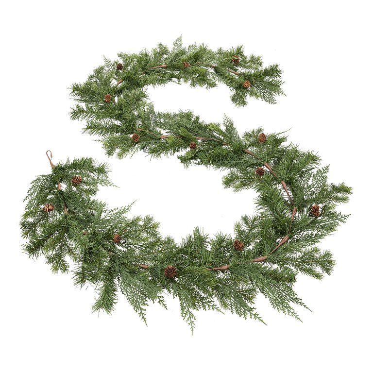 Holiday Time 9-Foot Artificial Sonoma Cypress Evergreen Christmas Garland | Walmart (US)
