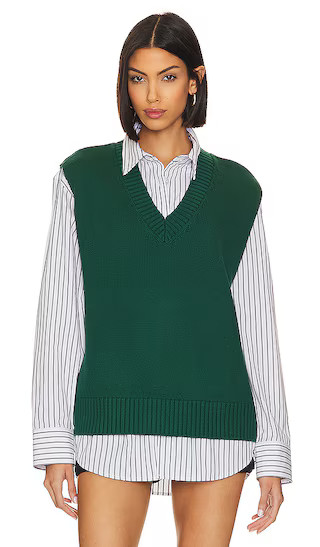 Oversized Sweater Vest in Collegiate Green | Revolve Clothing (Global)