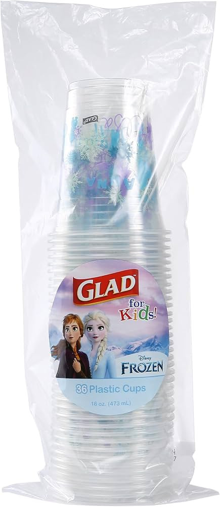 Glad for Kids Disney Frozen 16oz Clear Plastic Cups | Disney Frozen Plastic Cups, Kids Snack Cups... | Amazon (US)