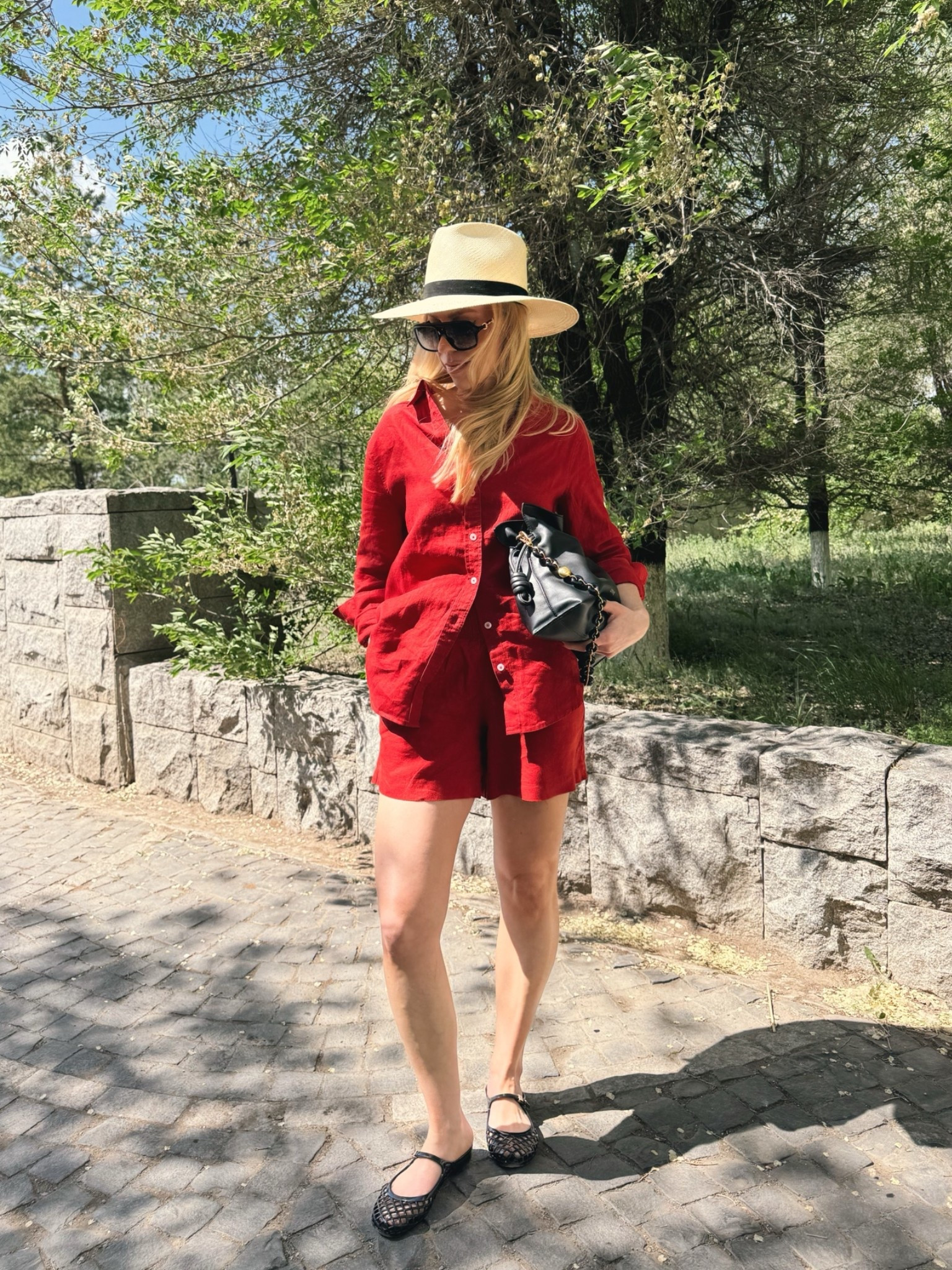 Red linen matching set from @Quince - under $75! So chic for summer and comes in lots of colors

#LTKSeasonal #LTKOver40 #LTKTravel