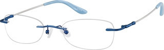 Zenni Lightweight Rectangle Rimless Glasses Blue flexible Flex Titanium Frame | Zenni Optical (US & CA)