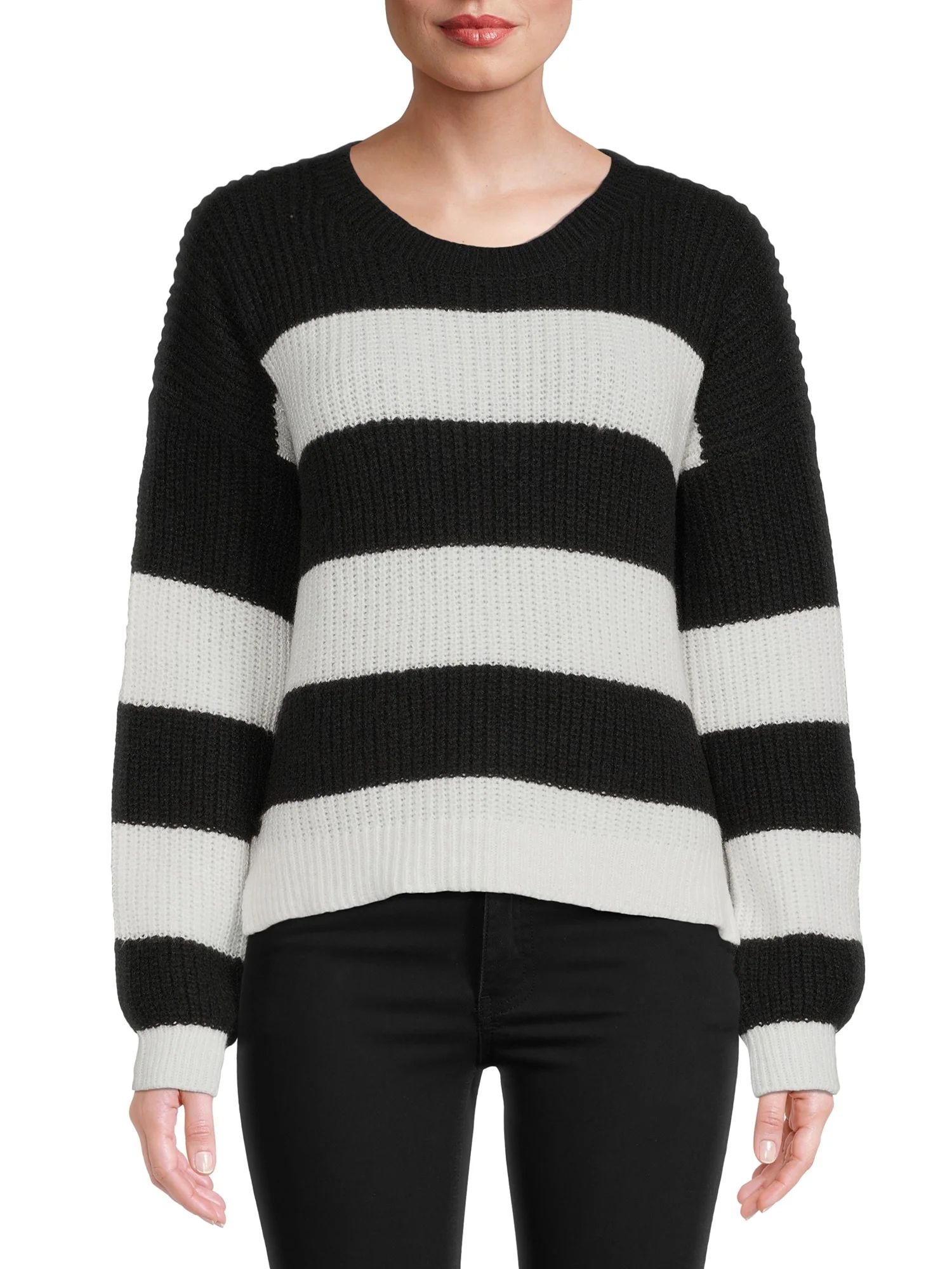 No Boundaries Juniors' Stripe Sweater | Walmart (US)