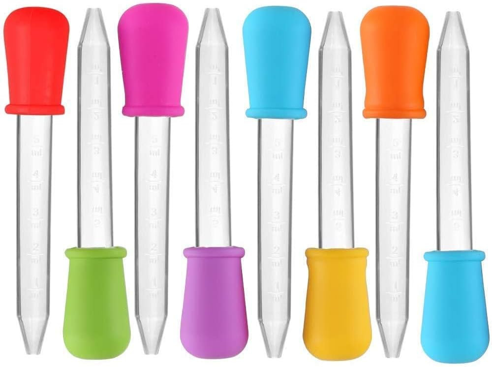 SKEMIX 8 Pack Liquid Droppers Silicone 5ml Clear Liquid Medicine Eye Dropper with Bulb Tip for Ki... | Amazon (US)