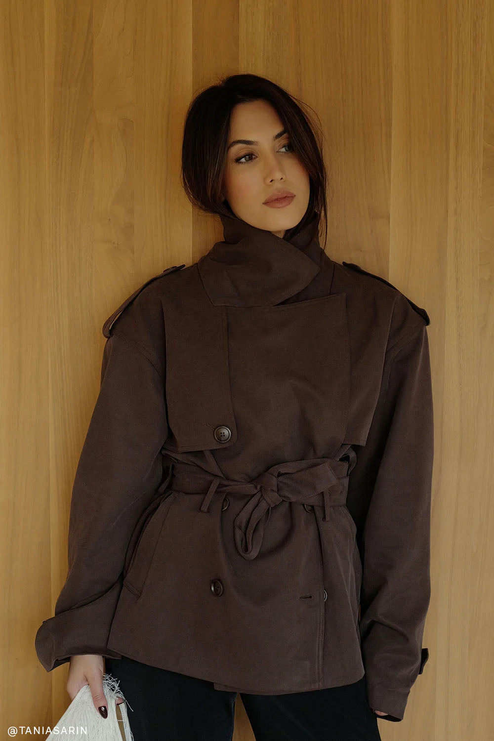 Short Trench Jacket - Chocolate | MESHKI US