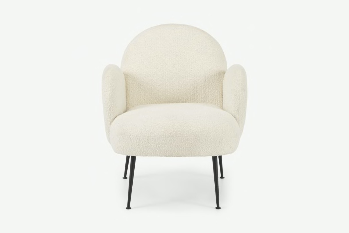 Bonnie Accent Armchair, Whitewash Boucle | Made.com UK