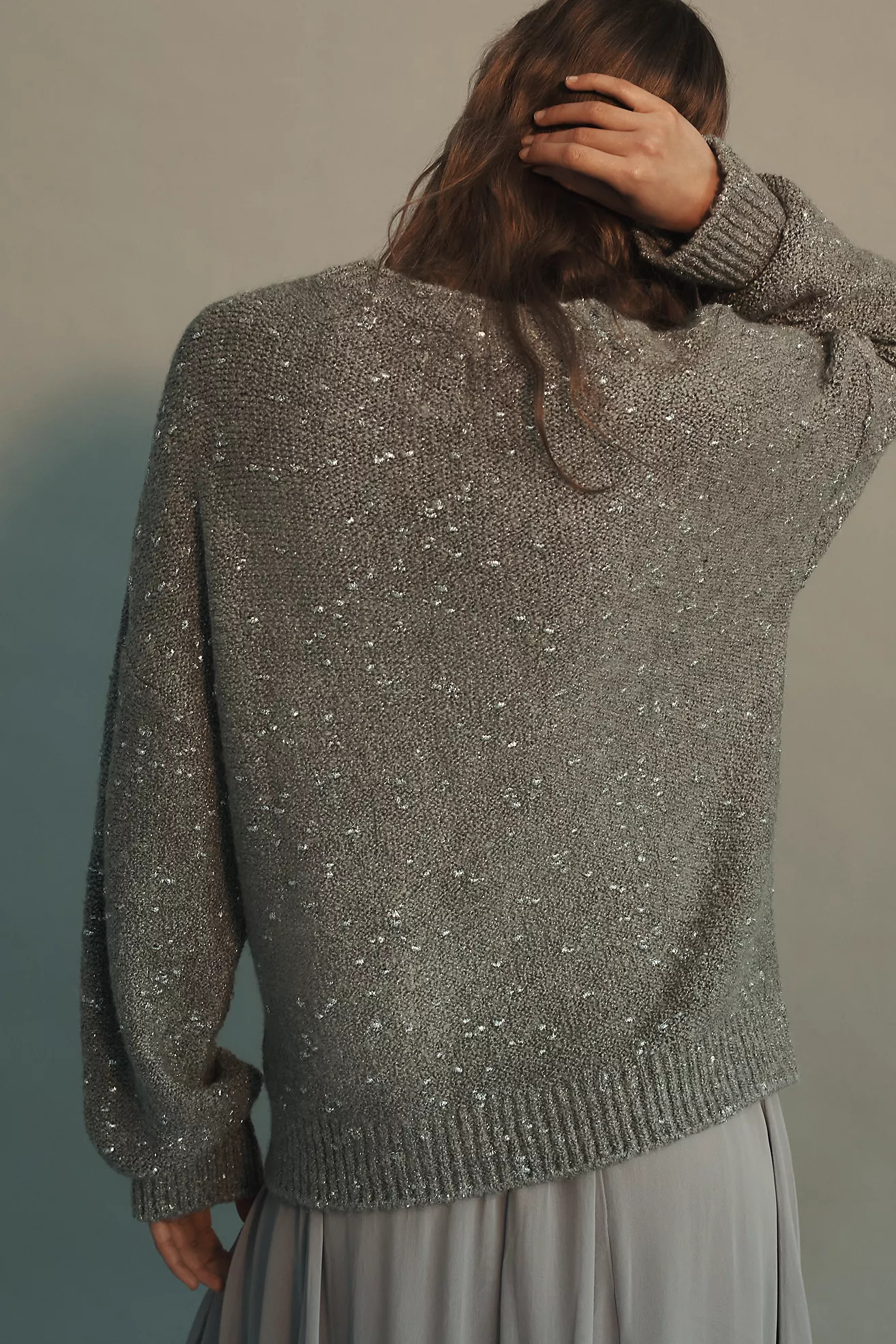 Maeve Sequin Bow Crew-Neck Sweater | Anthropologie (US)