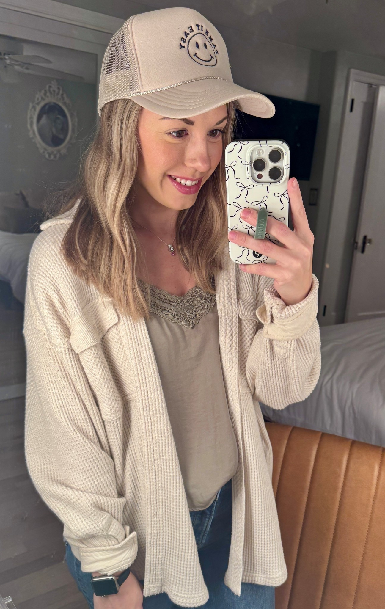 Third day hair means throw on a hat and bother with it tomorrow 😂
Really wishing aerie would bring back these lumberjane waffle shirts , they are my favorite! 
I linked similar options though . 
Hat is from the swank company but I’ve had it a couple years!
#aerie #ootd #mom #momstyle #momootd #momfashion 

#LTKU #LTKFindsUnder50 #LTKootd