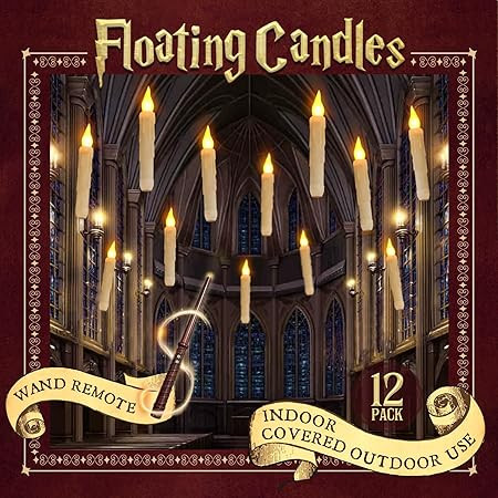 ORIENTAL CHERRY Halloween Decorations - Floating LED Candles with Wand Remote Control - Witch Wiz... | Amazon (US)