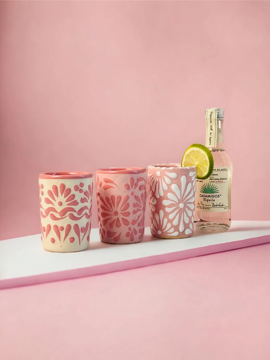 PINK White Talavera Bachelorette Party Weekend Glass 1pz - Etsy | Etsy (US)