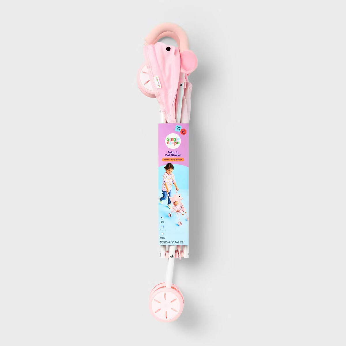 Pink Dot Bear Fold-Up Doll Stroller for 14" - 16" Dolls - Gigglescape™ | Target