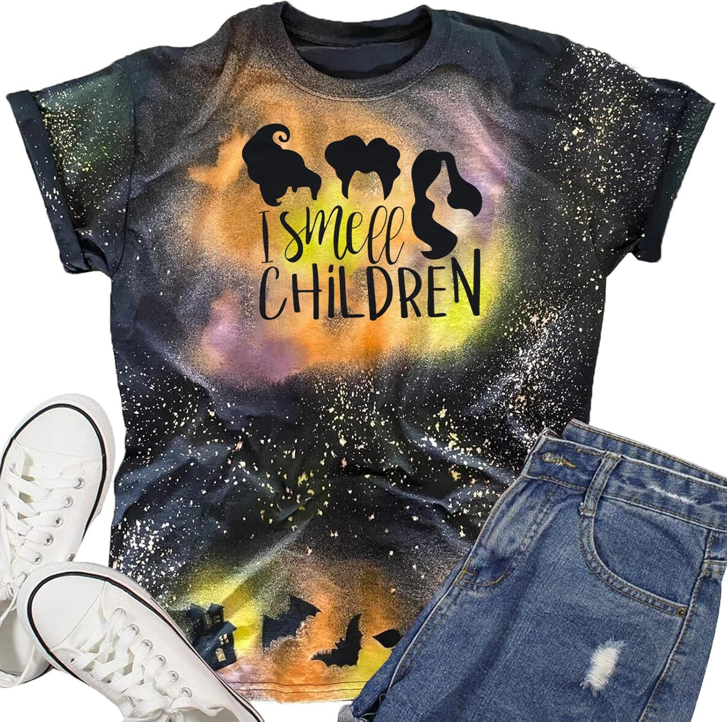 MOUSYA Halloween T-Shirt Women I Smell Children Letter Print Casual Shirt Hocus Pocus Graphic Fal... | Amazon (US)