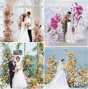 Putros Metal Arch Backdrop Stand Gold Wedding Arch Stand Set of 2 (7.2FT/6FT) Square Arched Frame... | Amazon (US)