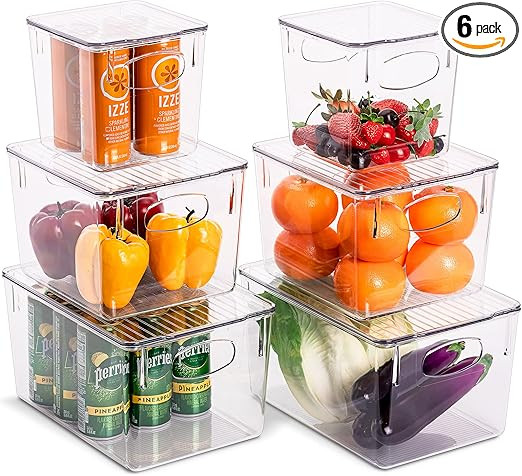 Sorbus Organizer Bins with Lids, Kitchen Pantry Organization Storage Bins, Cabinet Organizers, Co... | Amazon (US)