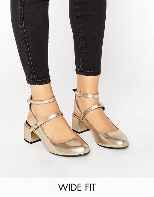 New Look Wide Fit Sling back Ankle Strap Block Heeled Shoe | ASOS US