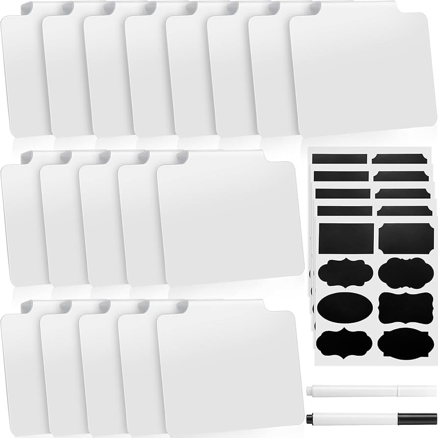 25 Pieces Basket Labels Clip on for Storage Bins Includes 18 Kitchen Bin Label Holder Removable P... | Amazon (US)