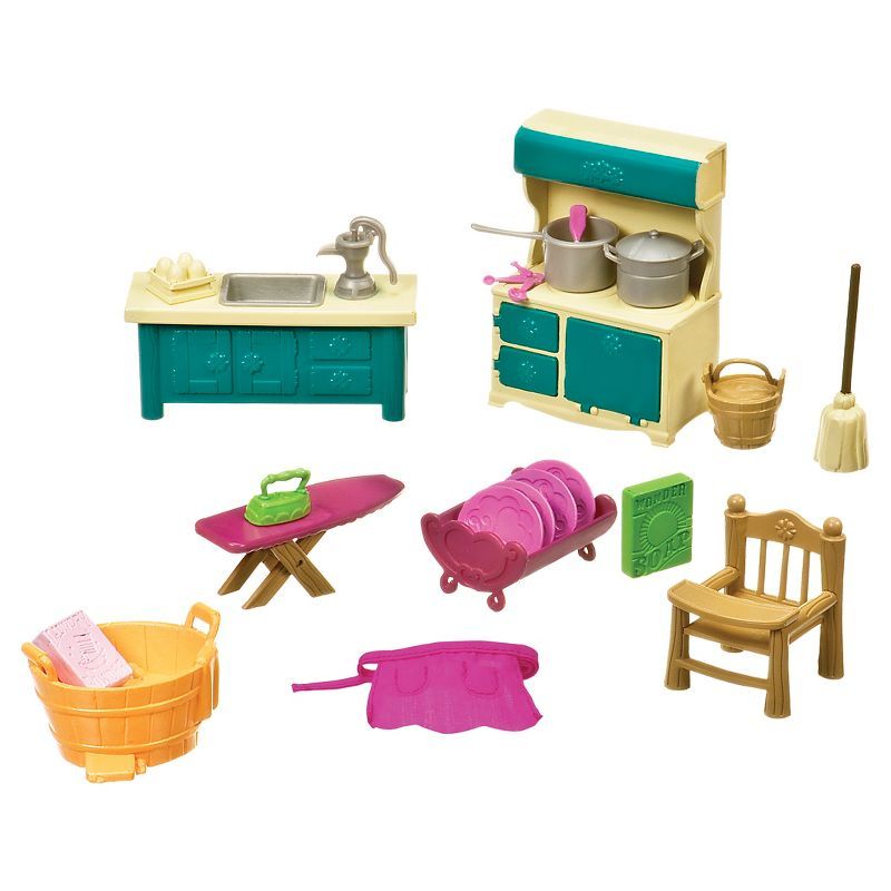 Li'l Woodzeez Miniature Furniture Playset 21pc - Kitchenette & Housekeeping Set | Target