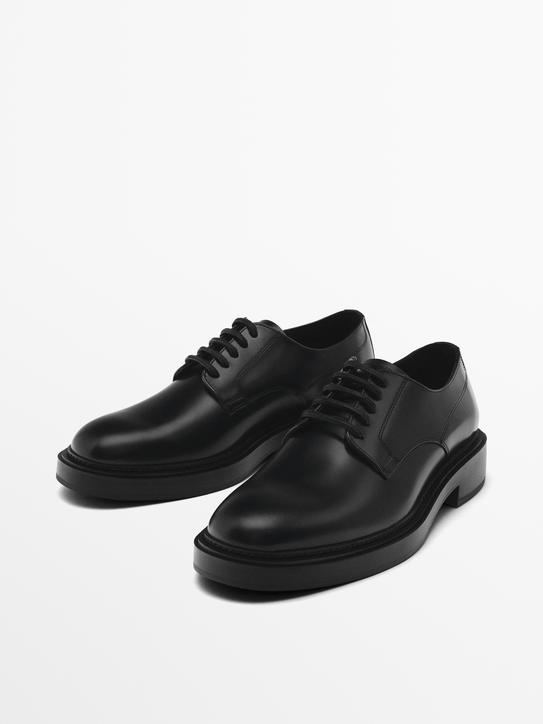 Leather derby shoes | Massimo Dutti US