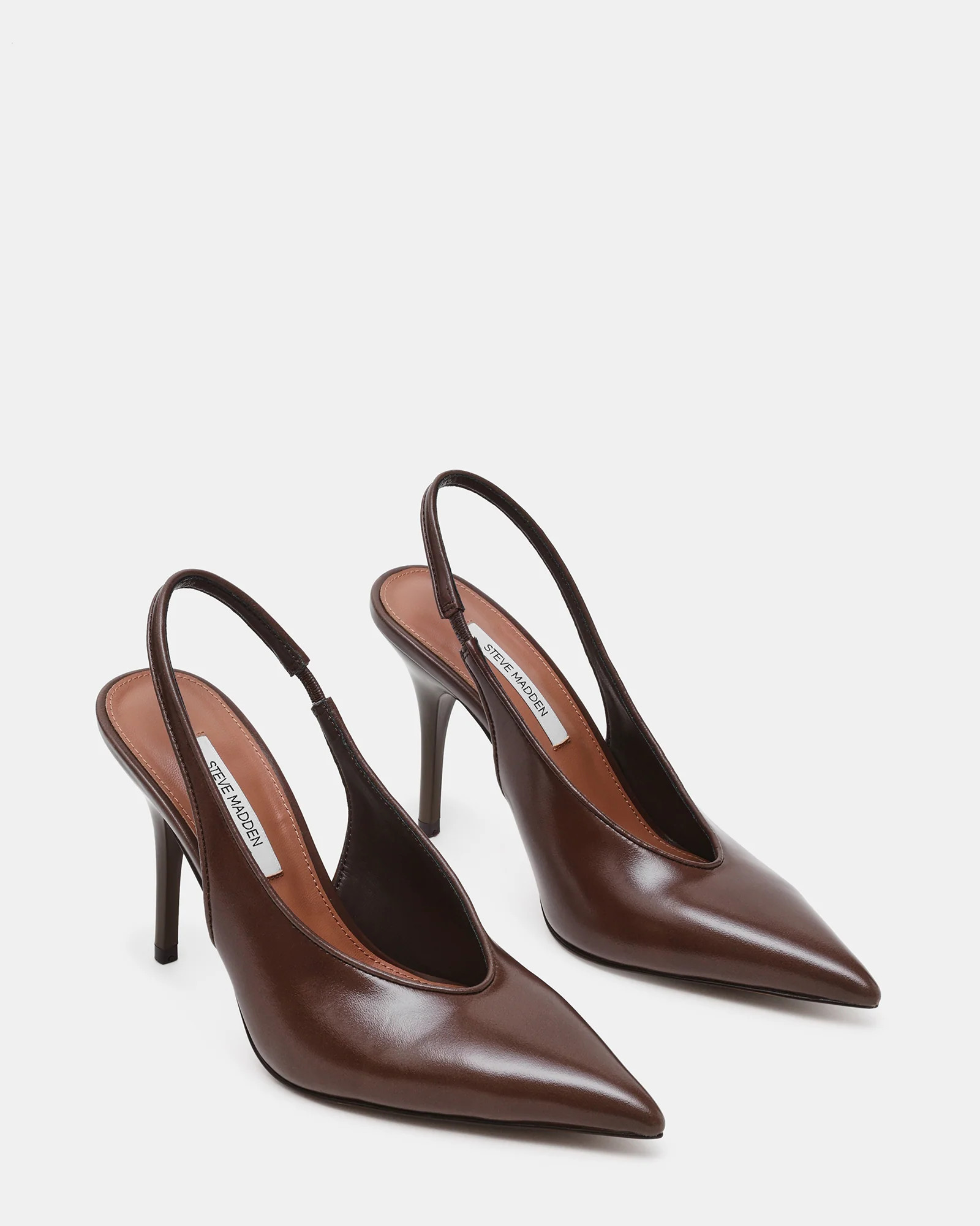 ANDROMEDA Taupe Leather Slingback Pointed-Toe Pump Women's Heel | Steve Madden (US)