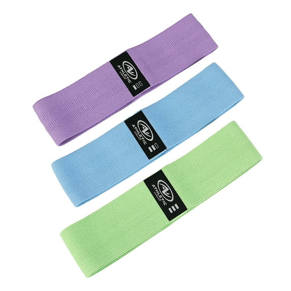 Athletic Works Fabric Exercise Bands 3 Different Resistance Levels with Carry Bag Non-slip and El... | Walmart (US)