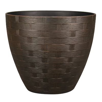 allen + roth 19.3-in x 16.65-in Rust Resin Planter with Drainage Holes | Lowe's