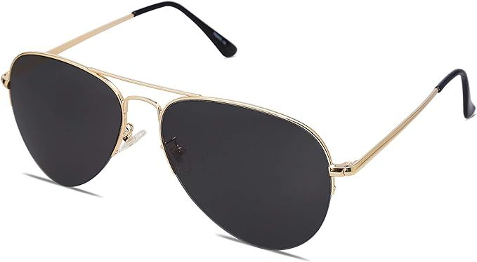 SOJOS Men's Women's Sunglasses, Classic Semi Rimless Metal Frame SJ1106 | Amazon (US)