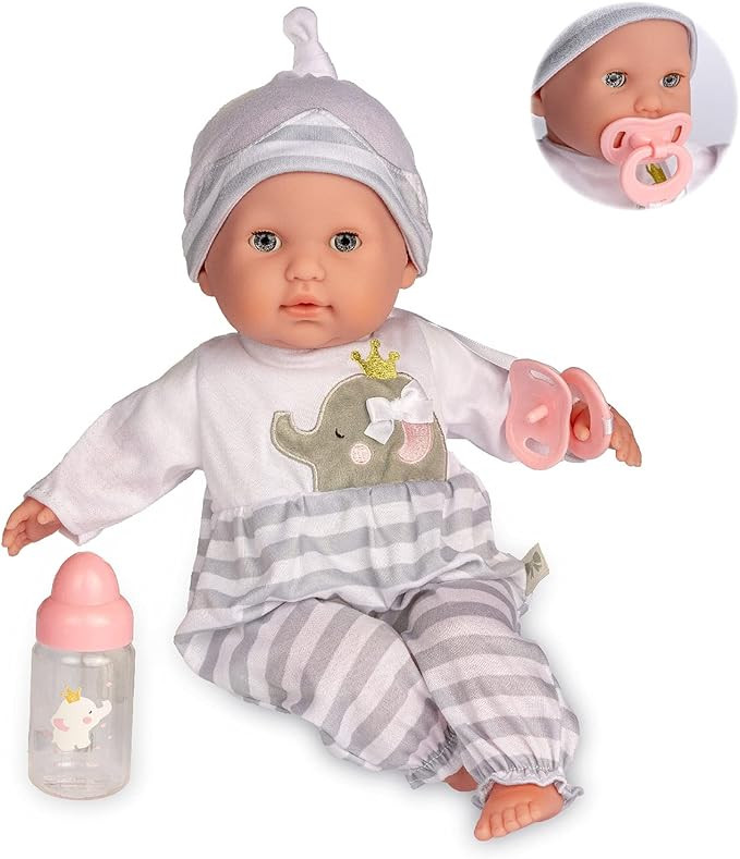 15" Realistic Soft Body Baby Doll with Open/Close Eyes | JC Toys - Berenguer Boutique | Bottle & ... | Amazon (US)