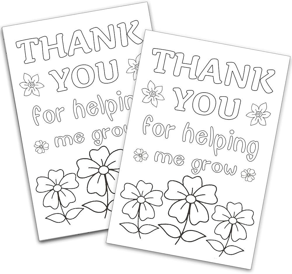 Kid’s Coloring Thank You Cards, Fill in the Blank Thank You Cards for Teacher, Teacher Apprecia... | Amazon (US)