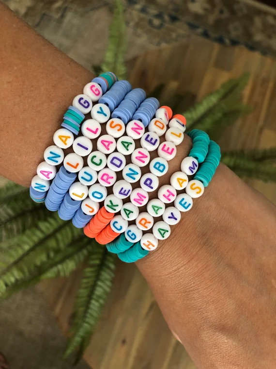 Customizable Name or Word Disc Bracelets clay or Vinyl Disc | Etsy | Etsy (US)