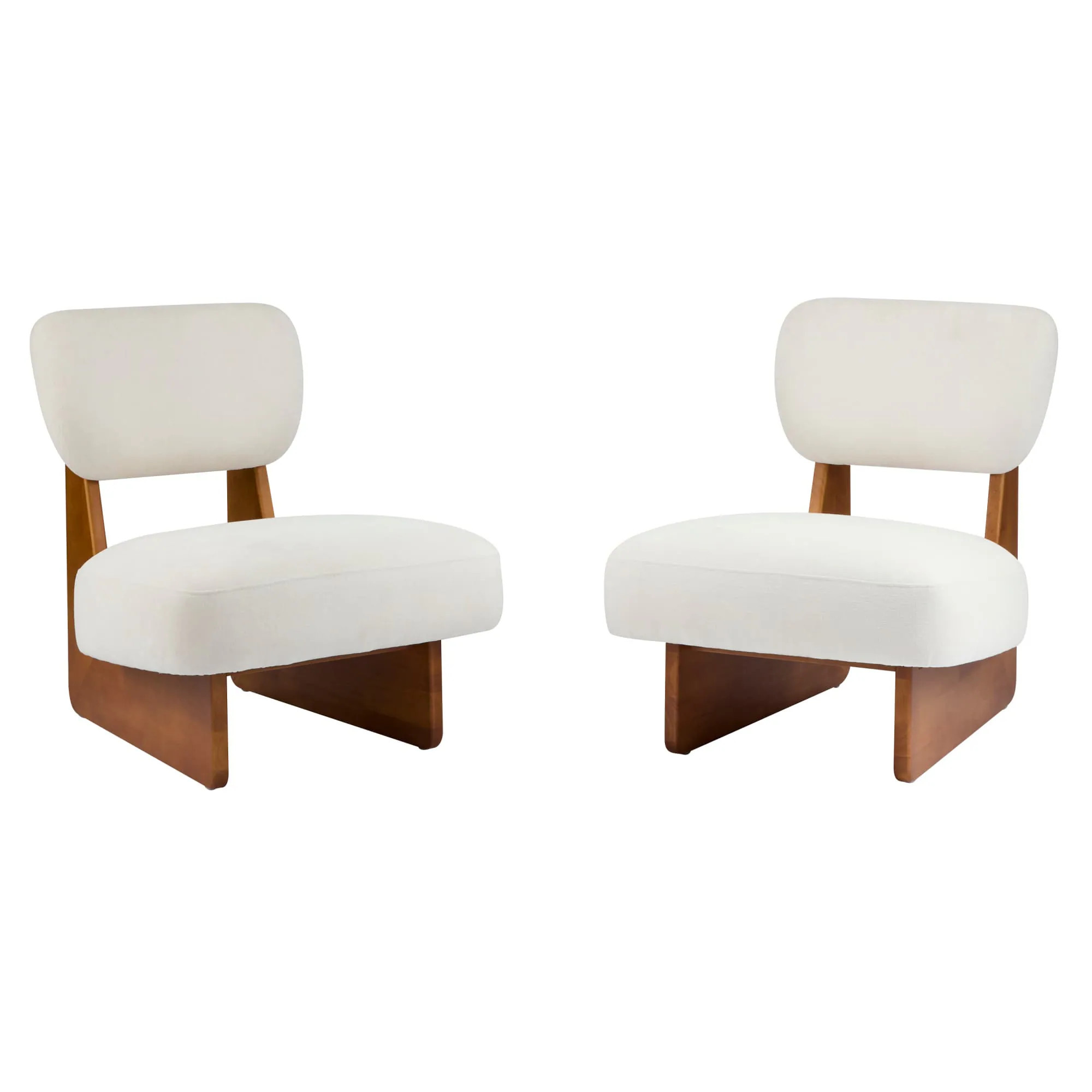 Lycvki 2 -Pack 25.61-in W Casual Natural Accent Armchair Polyester in Brown | 1157 | Lowe's