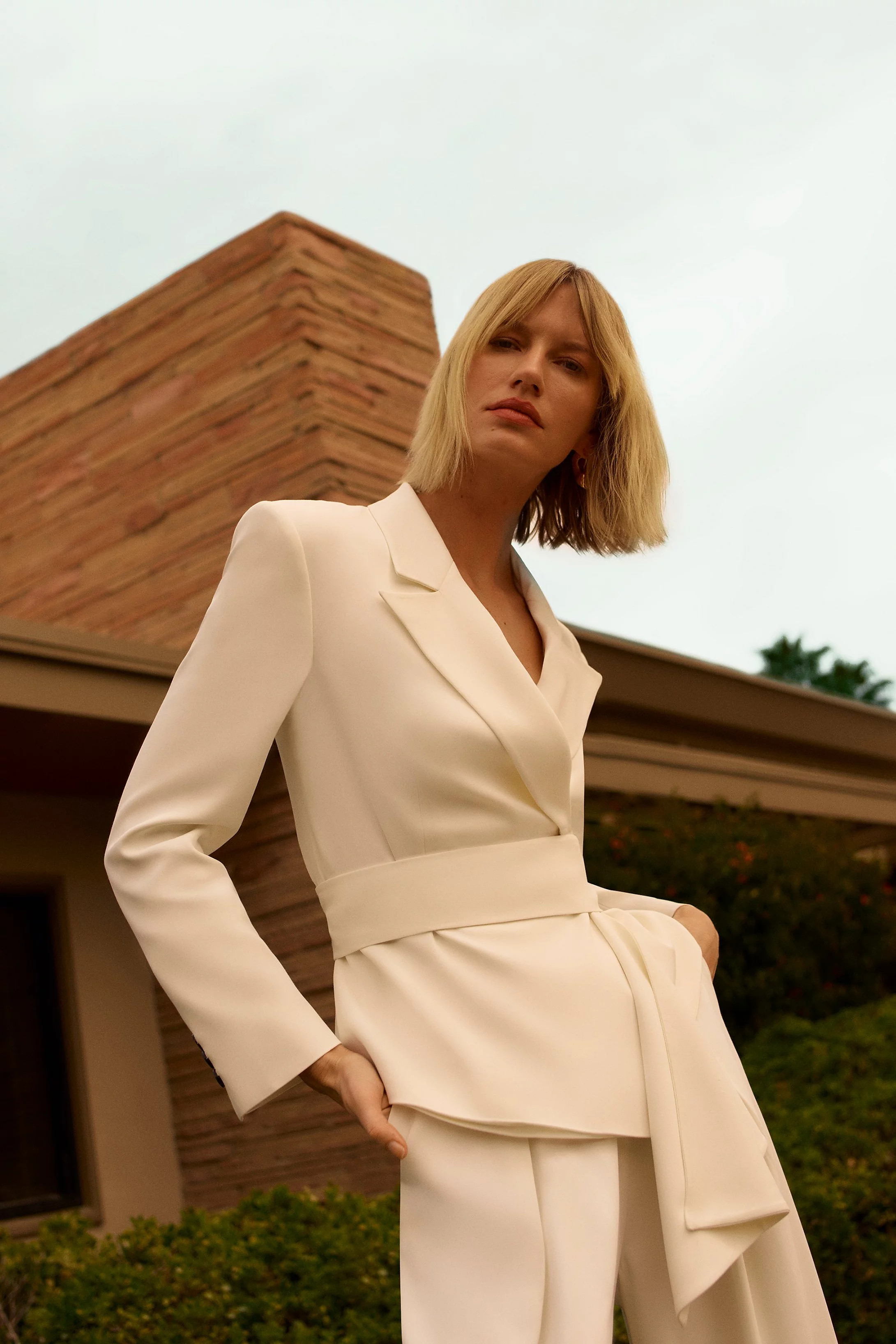 Drape Detail Belted Soft Blazer | Karen Millen UK + IE + DE + NL