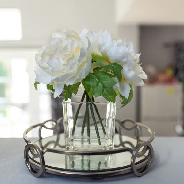 Silk Peonie Floral Arrangement and Centerpiece in Vase | Wayfair North America