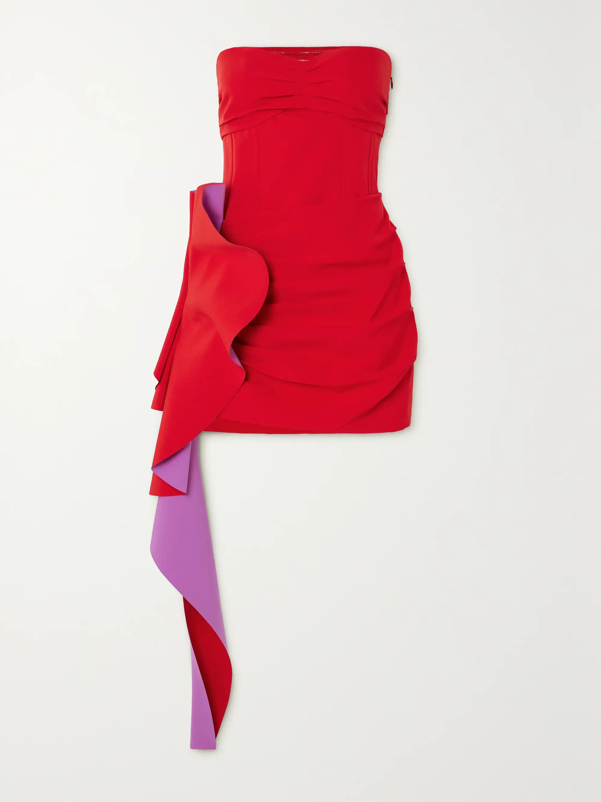 Adina strapless appliquéd ponte-trimmed stretch-crepe bustier mini dress | NET-A-PORTER (US)