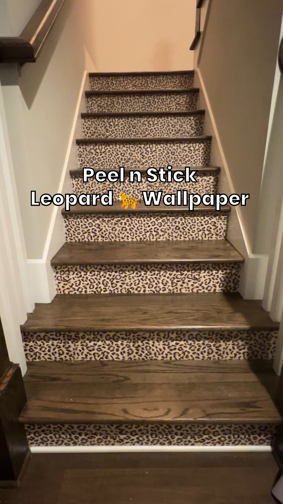 My DIY 🐆 Leopard Wallpaper I used on my steps! I 🤎🖤it! #homeimprovement #wallpaper

#LTKmomlife #LTKHome